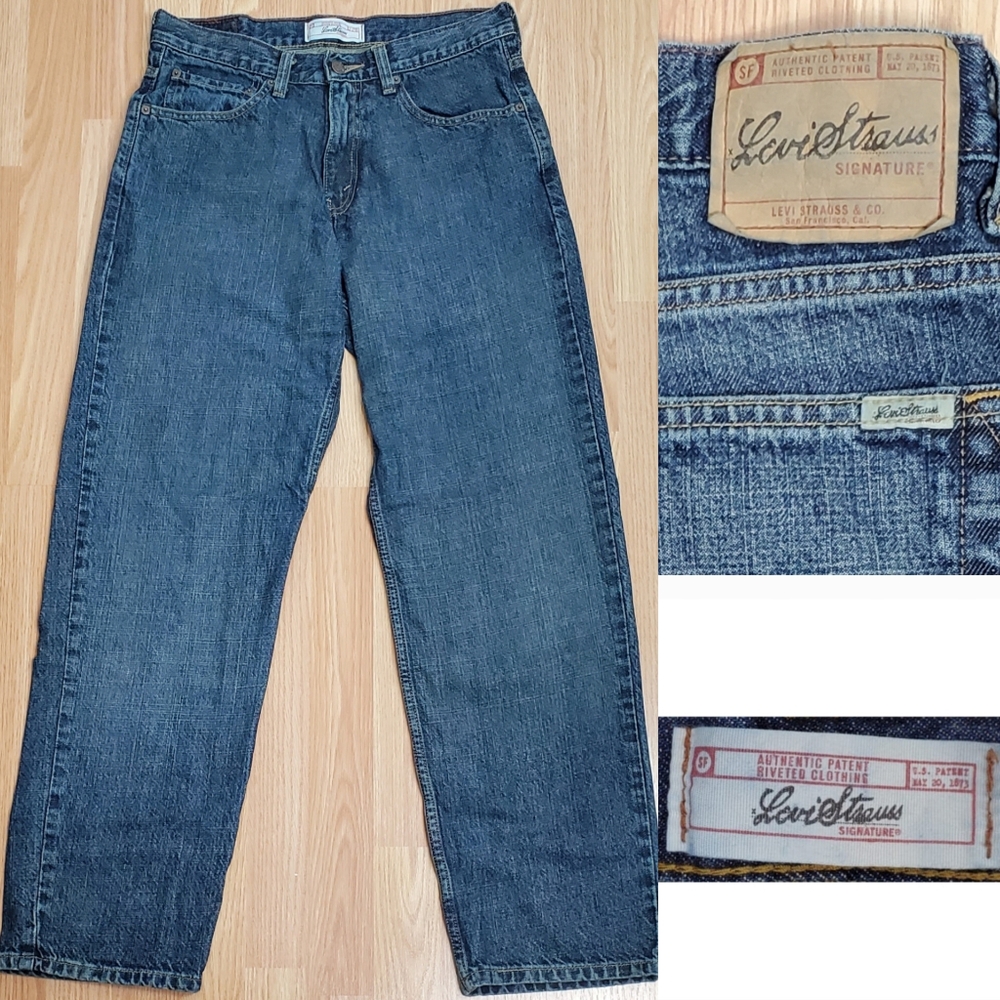 Levis vintage 32x32 loose relaxed fit medium wash straight leg jeans blue y2k